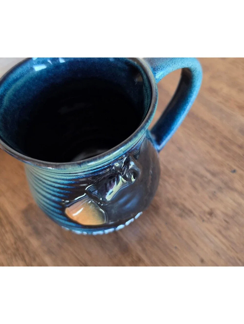 Colorado Bear Mug 3D Raised Ceramic Coffee Cup Blue Grn Drip Glaze Souvenir,415